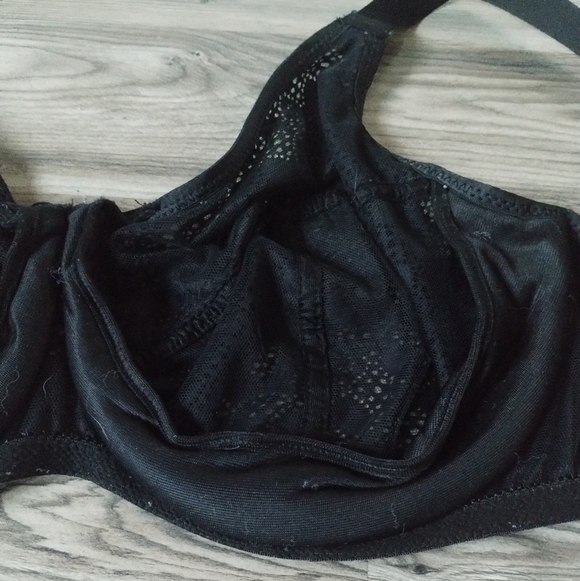 Glamorise Lace Comfort Wonderwire Underwire Bra In Black Women's Size 40DD 9855 - Picture 4 of 6